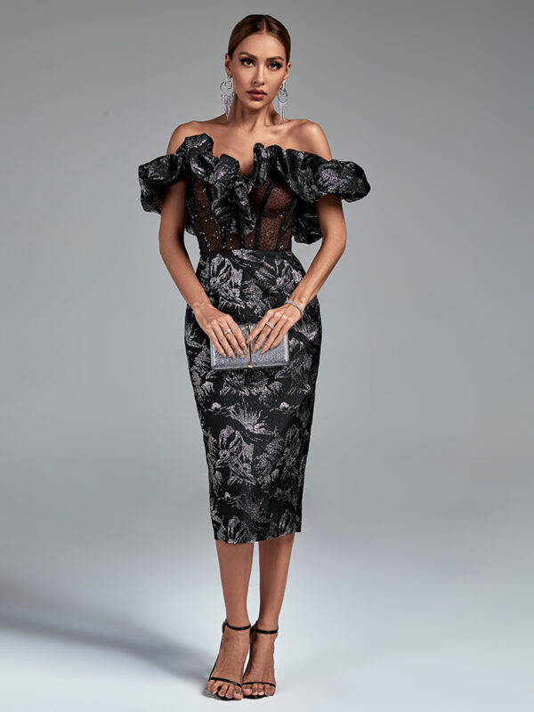 Shapeminow Jacquard evening dress