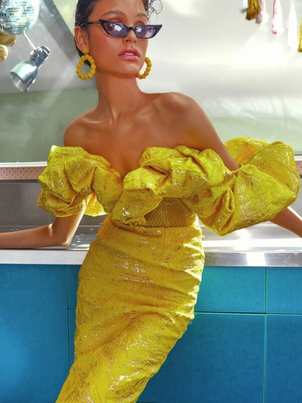 Shapeminow Jacquard evening dress