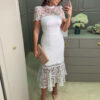 Classic Long Lace Purfle Midi Dress 7 Classic Long Lace Purfle Midi Dress White 1