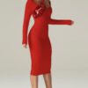 Long Sleeve Sequin Patch Bandage Dress 7 Long Sleeve Sequin Patch Bandage Red Dress 1