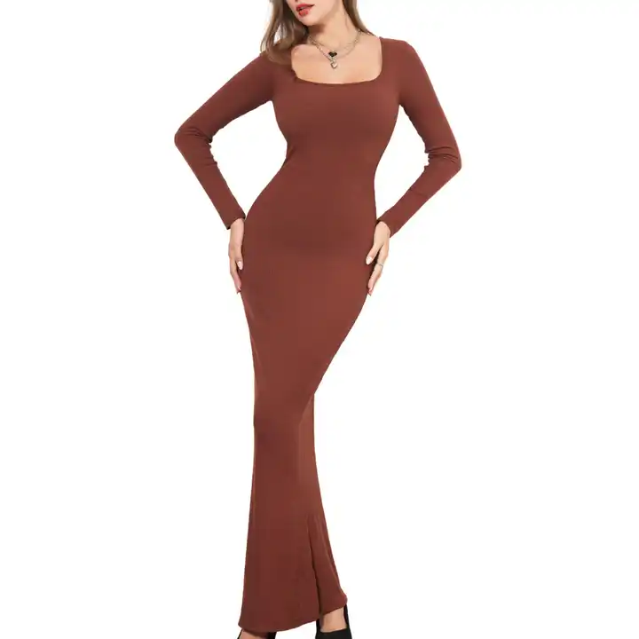 shapeminow Maxi Long Sleeve Trifactor In built Shapewear Dress10 | ShapeMiNow is your go-to store for all kinds of body shapers, dresses, and statement pieces.