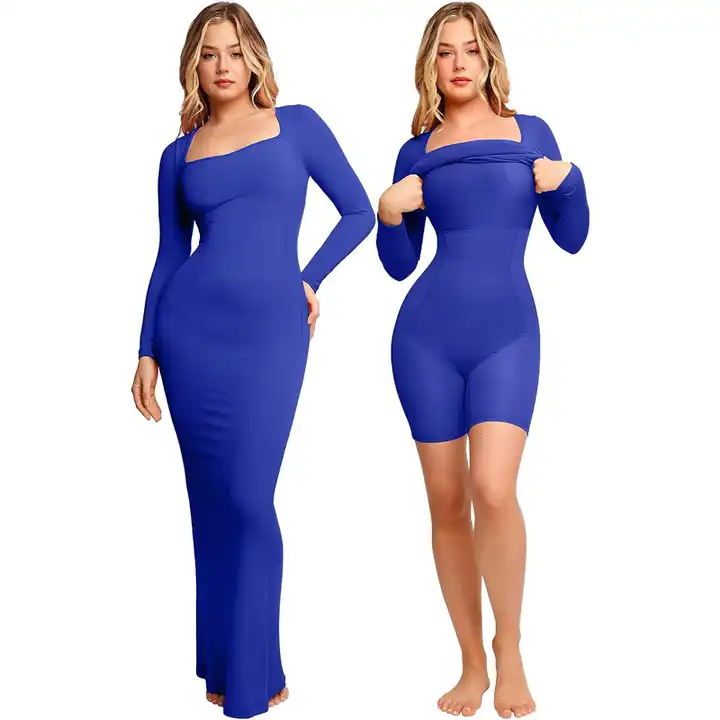 shapeminow Maxi Long Sleeve Trifactor In built Shapewear Dress8 | ShapeMiNow is your go-to store for all kinds of body shapers, dresses, and statement pieces.