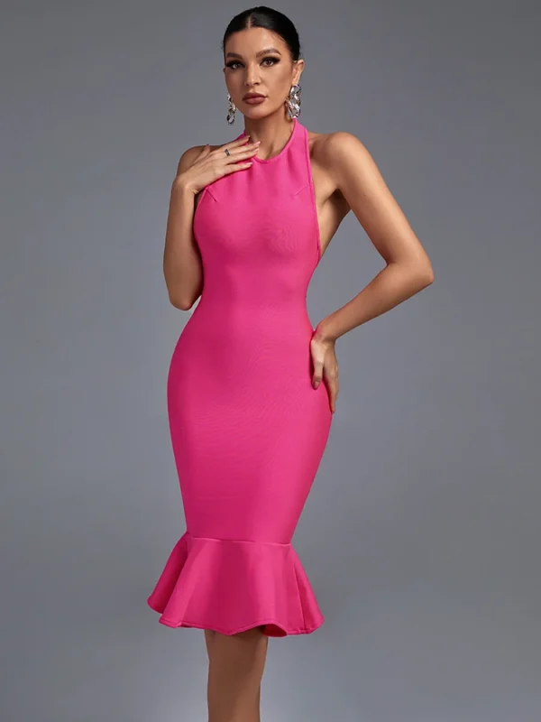 Mermaid Turtle Neck Midi Dress