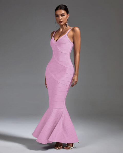 Women Sexy Strapless Bodycon Long Bandage Dress Celebrate Mermaid Fashion Birthday Outfit Vestido