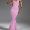 Mermaid Backless Maxi Bandage Dress 6 Mermaid Backless Maxi Bandage Dress Pink 2