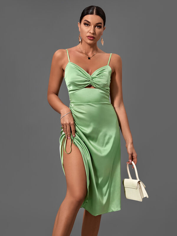 High Quality Midi Evening Dress Green 3