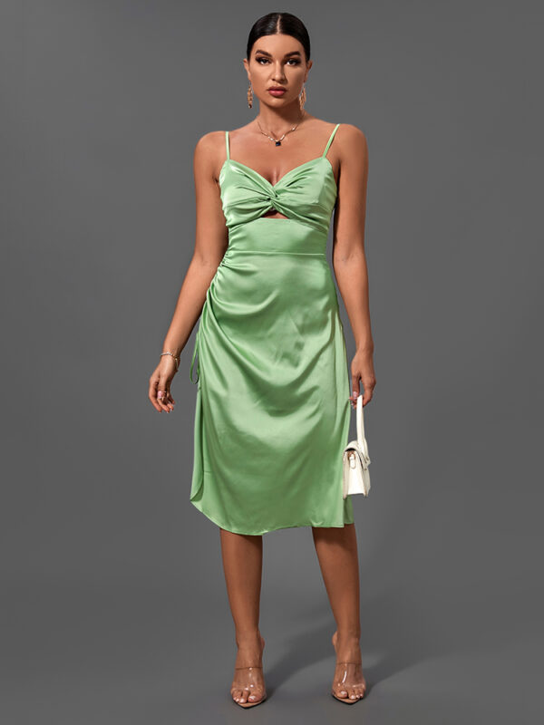 High Quality Midi Evening Dress Green 6