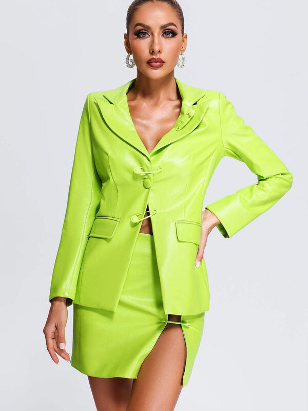 shapeminow Mini Skirt Blazer Suits Set – Two Piece
