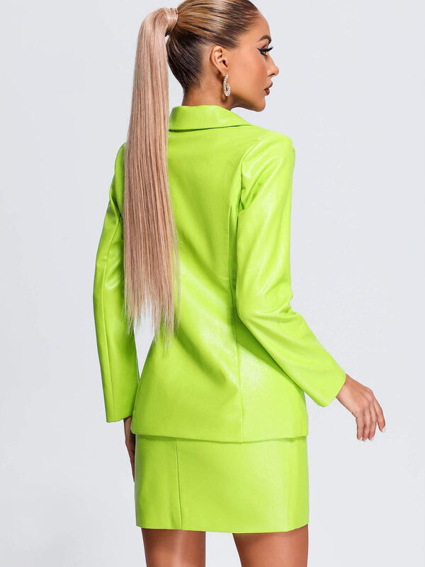 shapeminow Mini Skirt Blazer Suits Set – Two Piece