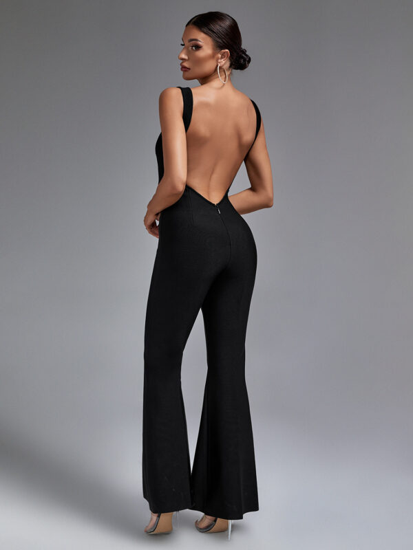 Modern Black Square Neck Jumpsuit 6