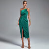 Non-stretch Sexy One Shoulder Sleeveless Midi Party Draped Dress 10 Non-stretch Sexy One Shoulder Sleeveless Midi Party Draped Dress
