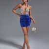 Ocstrade Backless Mini Mesh Dress Blue 4