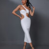 See Me Cutout Bandage Dress 42 Sexy One Shoulder Cutout Waist Bodycon Bandage White Dress 4