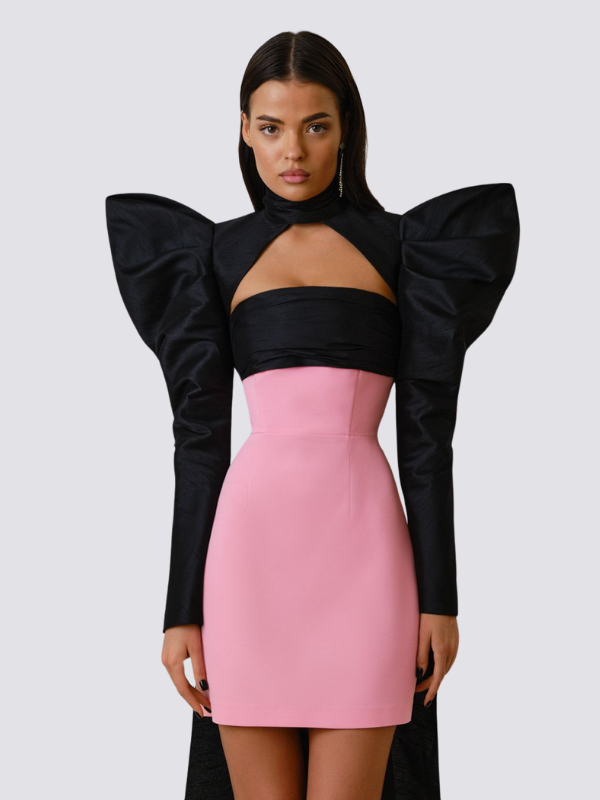 Puff Butterfly Bow Mini Dress