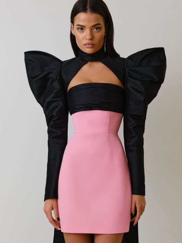 Puff Butterfly Bow Mini Dress