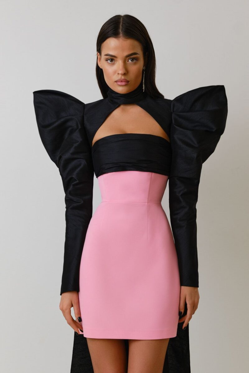 Puff Butterfly Bow Mini Dress