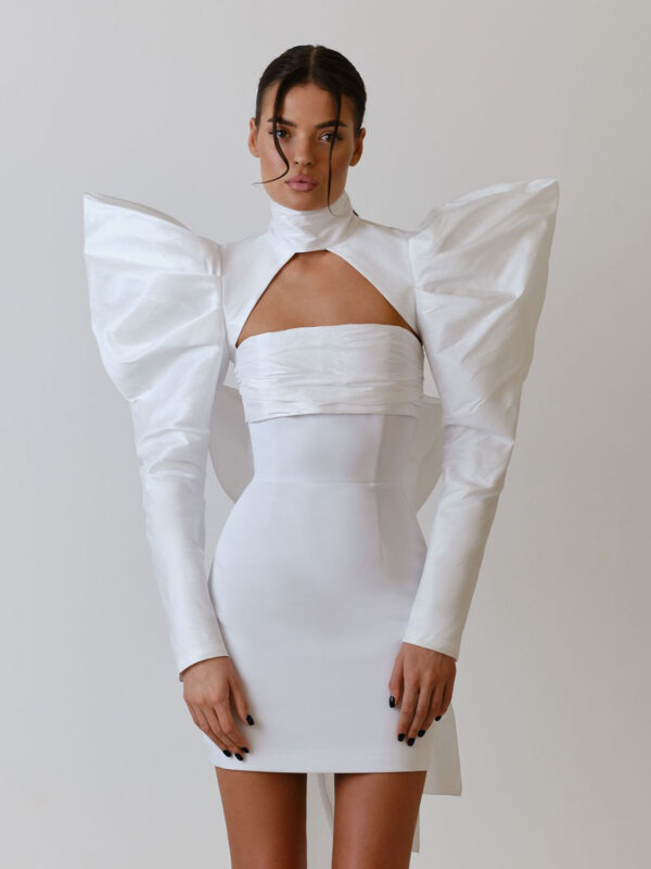 Puff Butterfly Bow Mini Dress