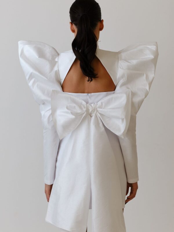 Puff Butterfly Bow Mini Dress