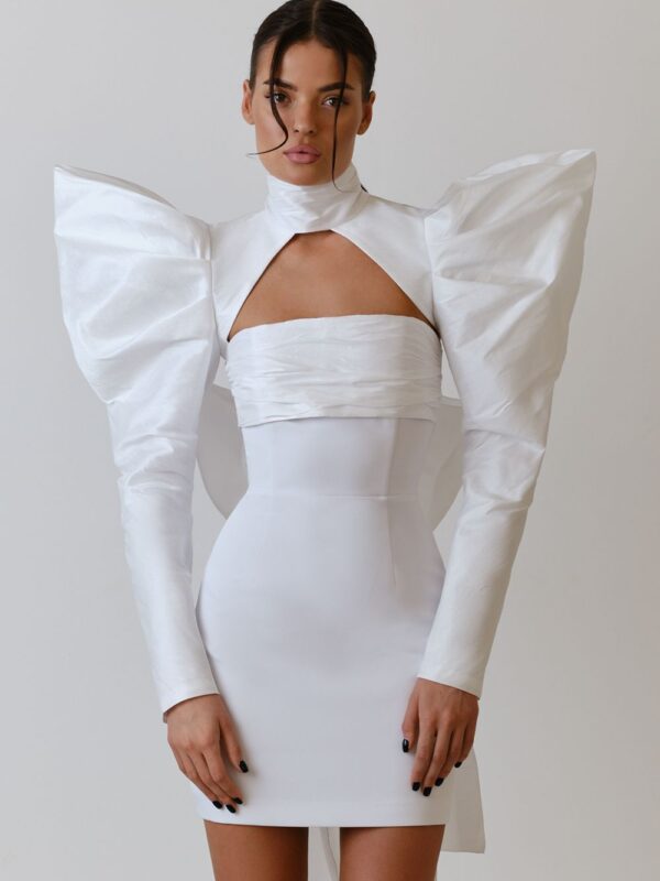 Puff Butterfly Bow Mini Dress