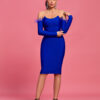 Royal Blue Off Shoulder Bodycon Dress 8 Royal Blue Off Shoulder Bodycon Dress 4