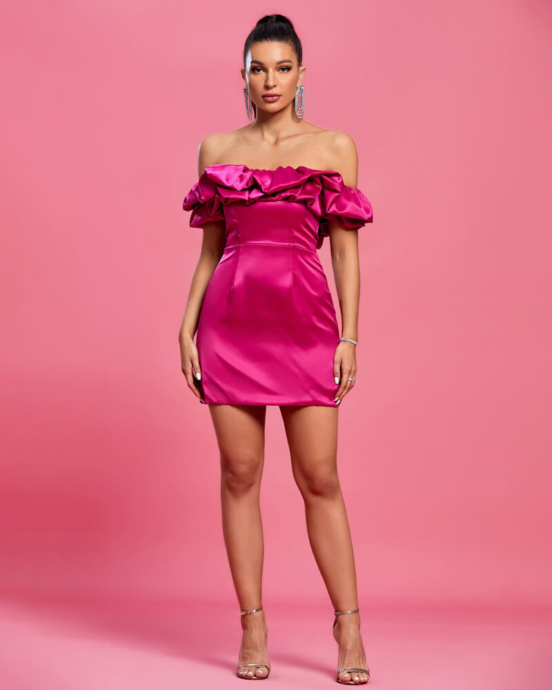 shapeminow Ruched Tube Top Party Mini Dress4 | ShapeMiNow is your go-to store for all kinds of body shapers, dresses, and statement pieces.
