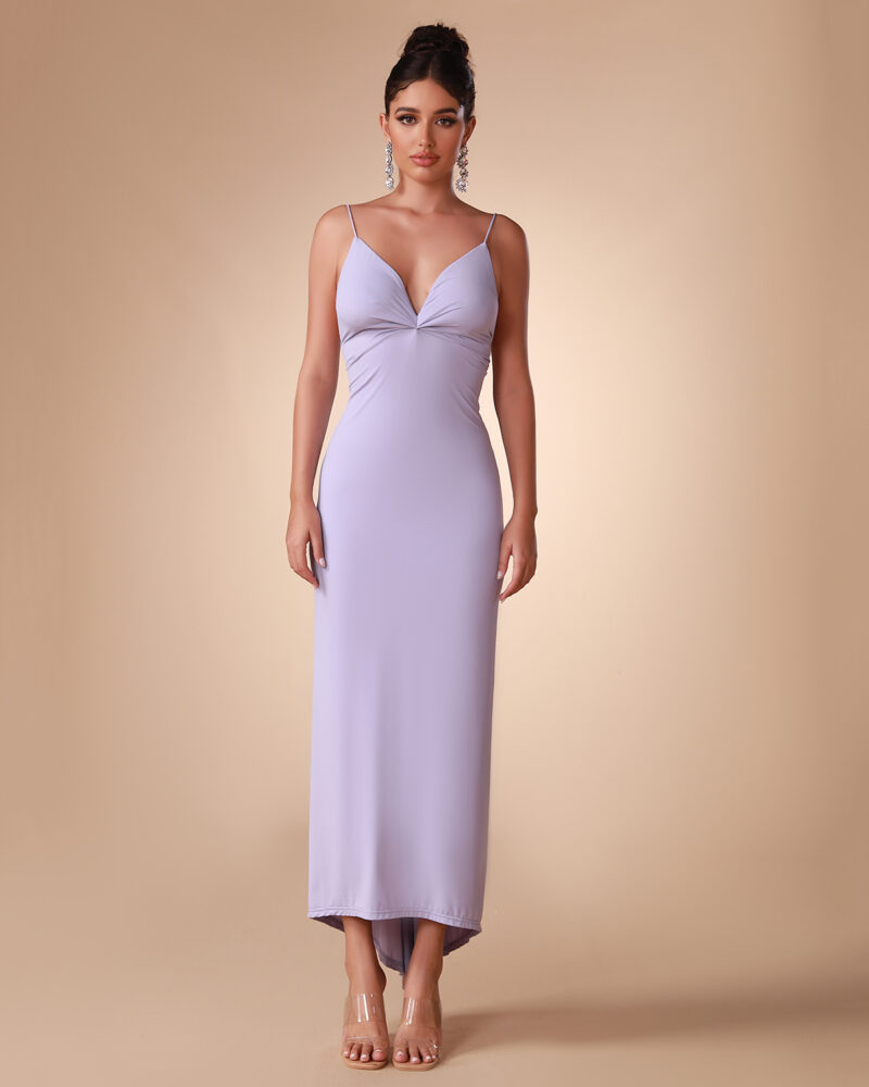 Ruched Backless Sexy Bodycon Dress Purple 4