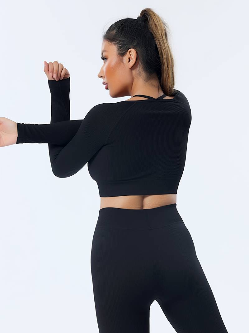 shapeminow Seamless Yoga Leggings Pants and Tops black2 | ShapeMiNow is your go-to store for all kinds of body shapers, dresses, and statement pieces.