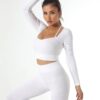 Seamless Yoga Leggings Pants and Tops Set 7 shapeminow Seamless Yoga Leggings Pants and Tops white6 | ShapeMiNow is your go-to store for all kinds of body shapers, dresses, and statement pieces.
