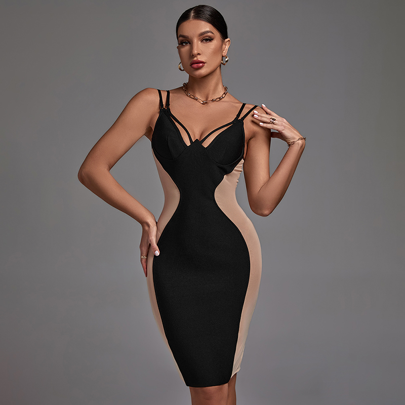 Slim Curve Party Bodycon Dress Black 4