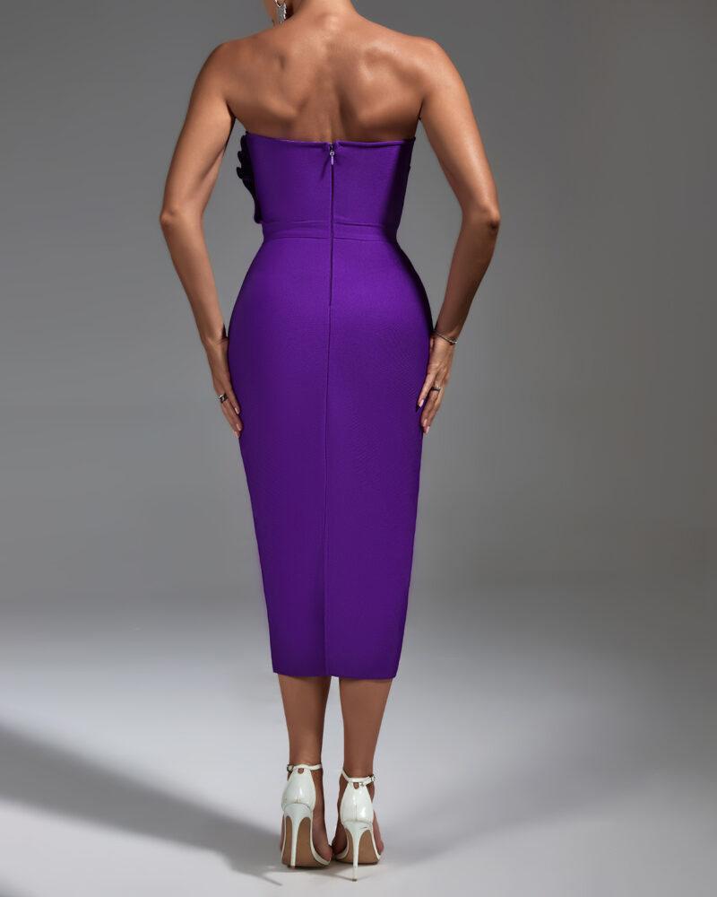 shapeminow Tube Pleated Midi Cocktail Bandage Dress1 | ShapeMiNow is your go-to store for all kinds of body shapers, dresses, and statement pieces.