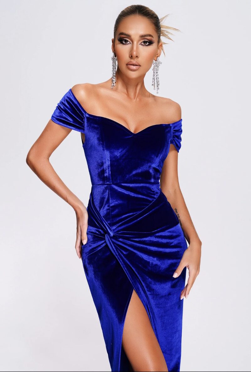 shapeminow Velvet High Slit Maxi Prom Dress 8 | ShapeMiNow is your go-to store for all kinds of body shapers, dresses, and statement pieces.
