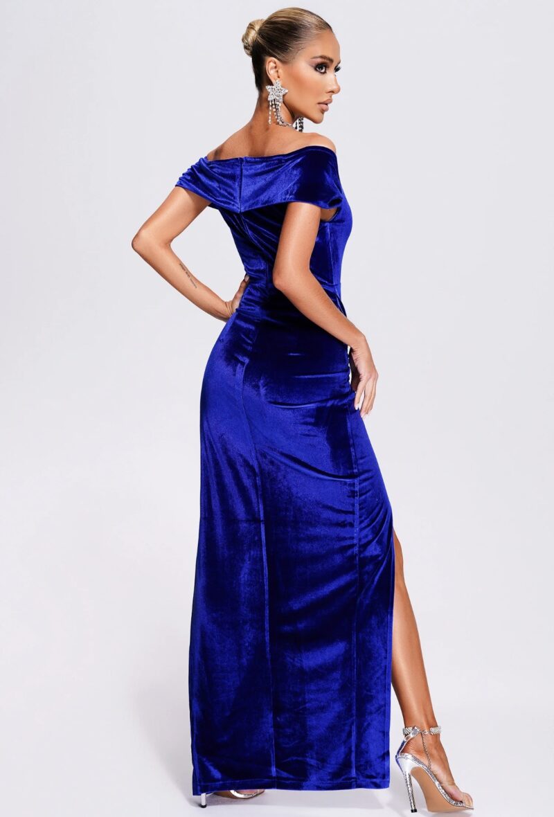 shapeminow Velvet High Slit Maxi Prom Dress4 | ShapeMiNow is your go-to store for all kinds of body shapers, dresses, and statement pieces.
