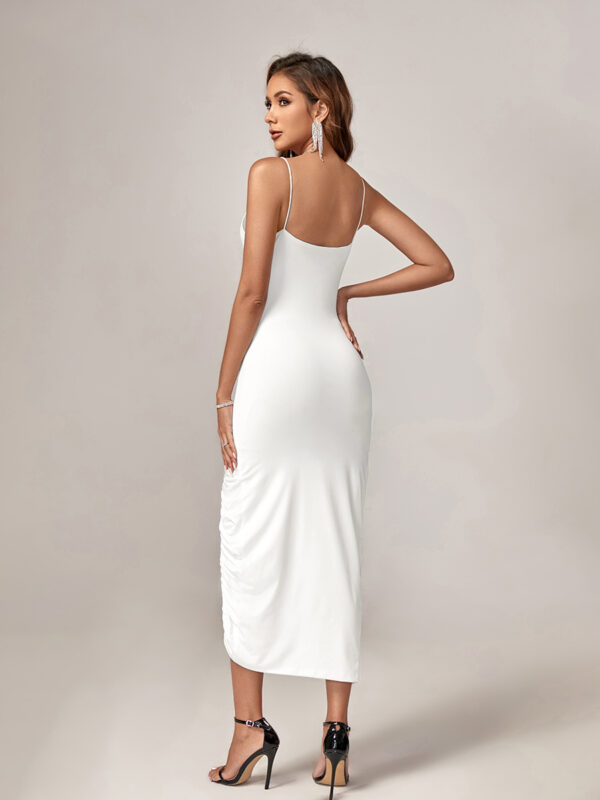 White Elegant High Slit Bodycon Dress 2
