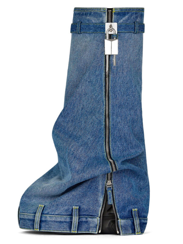 Yola Round Toe Thick-soled Denim Boots
