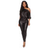 Boogal Drop Sleeve Leather Jumpsuits 8 shapeminow 1892690550000 | ShapeMiNow is your go-to store for all kinds of body shapers, dresses, and statement pieces.