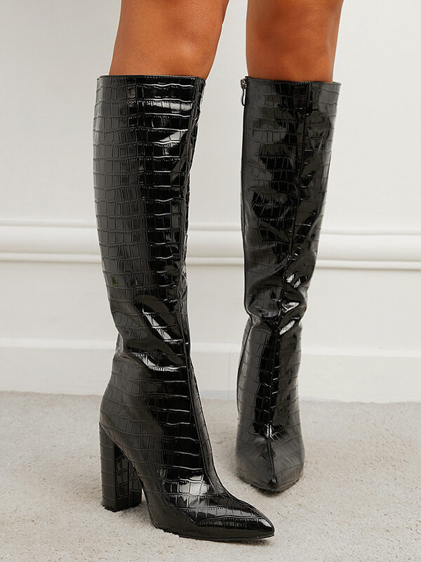 Douala Pointed Toe Block Heel Boots