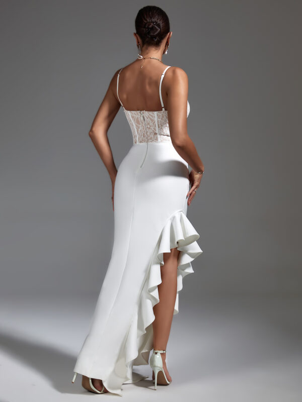 Adorable Lace Corset & Ruffled Bandage Dress White 3