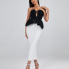 Black-White Ruffle Bandage Dress 6 Black-White Ruffle Bandage Dress 1