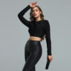 Black Long Sleeve Crop Top 9 Black Long Sleeves Crop Top 4