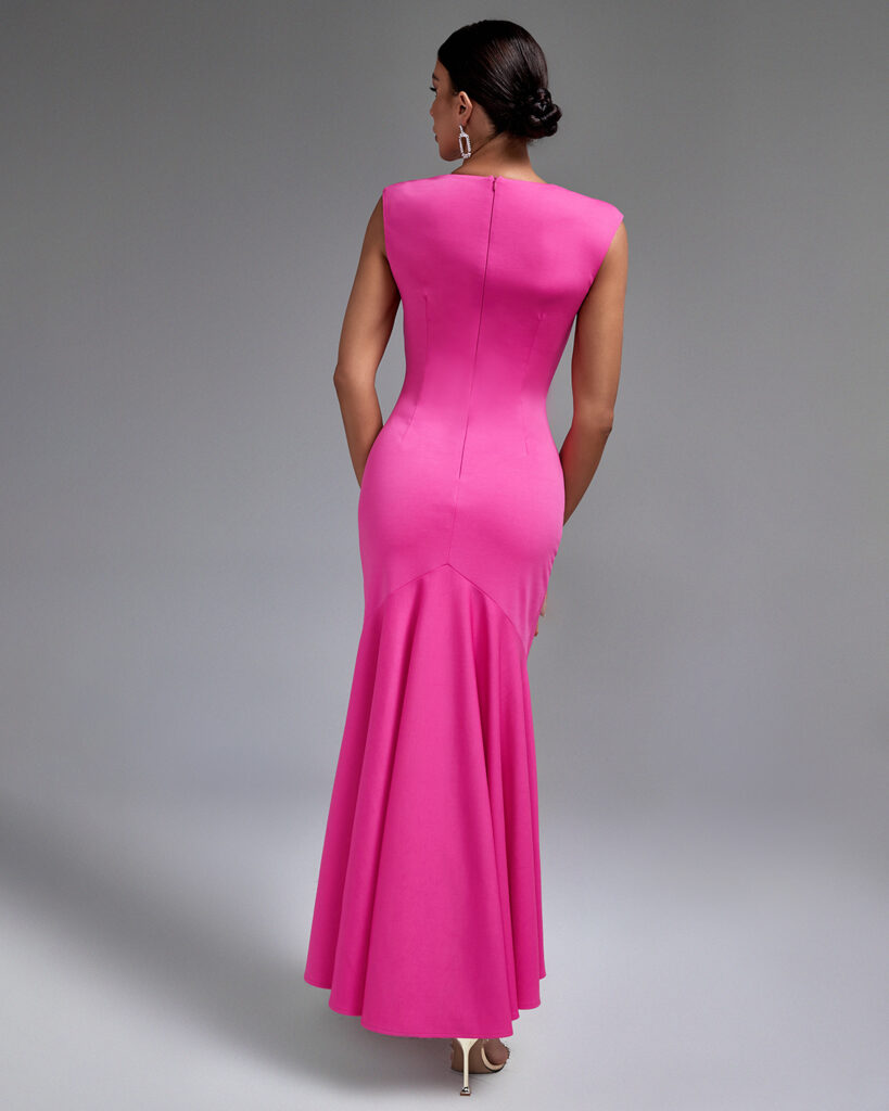 Saloha Long Sleeves Diamond Slit Fish Tail Bandage Maxi Dress