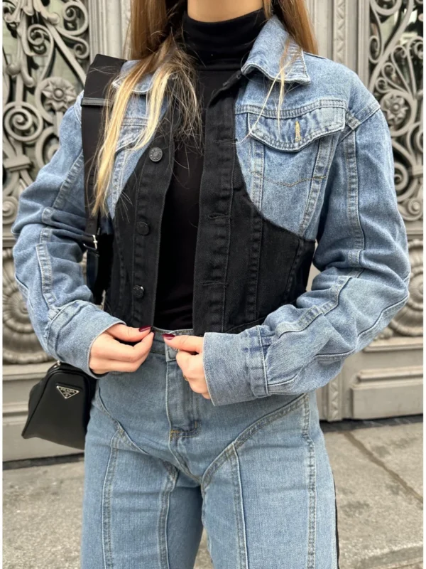 Copoa Multi Print Two Piece Denim Suit