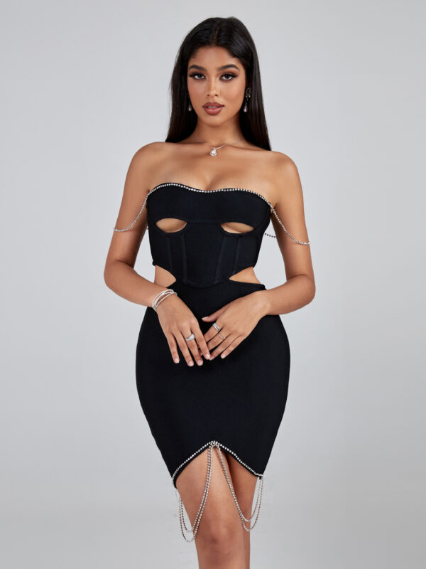 Crystal Embellished Cutout Bandage Dress 4