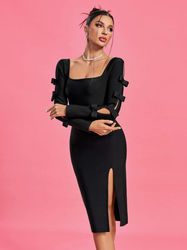 Cute As A Bow Ribbed Midi Dress 2