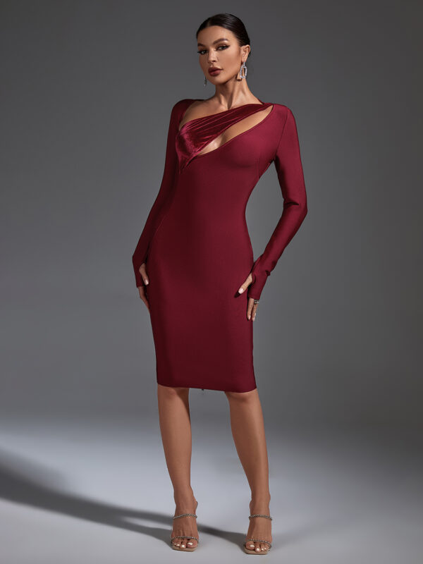 Cutout Long Sleeve Midi Dress 1
