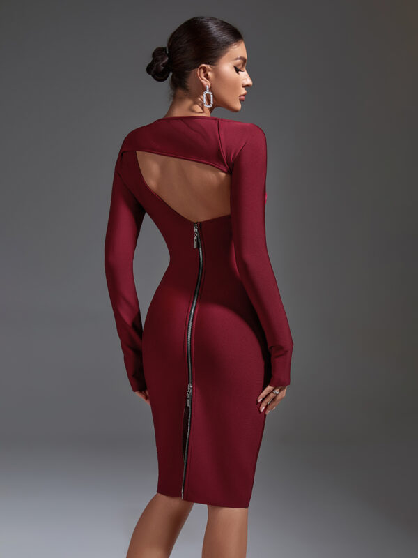 Cutout Long Sleeve Midi Dress 3