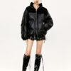 EXE Girl Leather Bread Cotton-padded Jacket 7 shapeminow EXE Leather Bread Cotton padded Jacket3 | ShapeMiNow is your go-to store for all kinds of body shapers, dresses, and statement pieces.