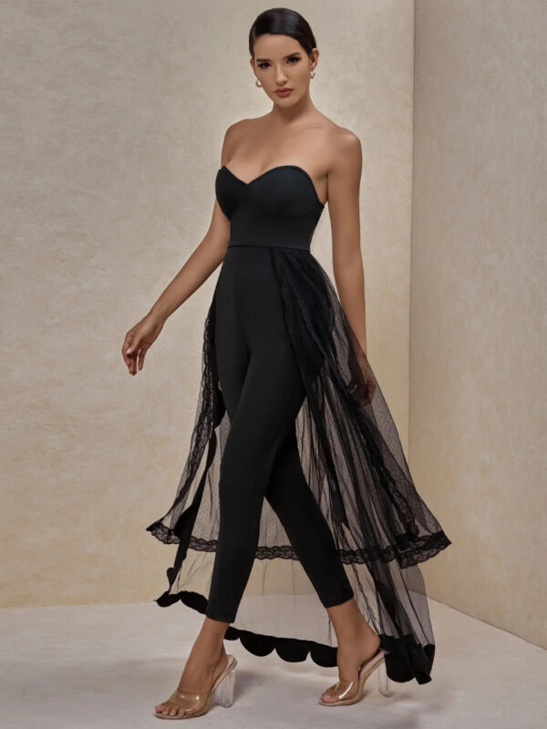 Frill Net Bodycon Jumpsuit 3