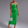 Green Spaghetti Strap Backlessย Dress 8 Green Spaghetti Strap Backless Dress 6