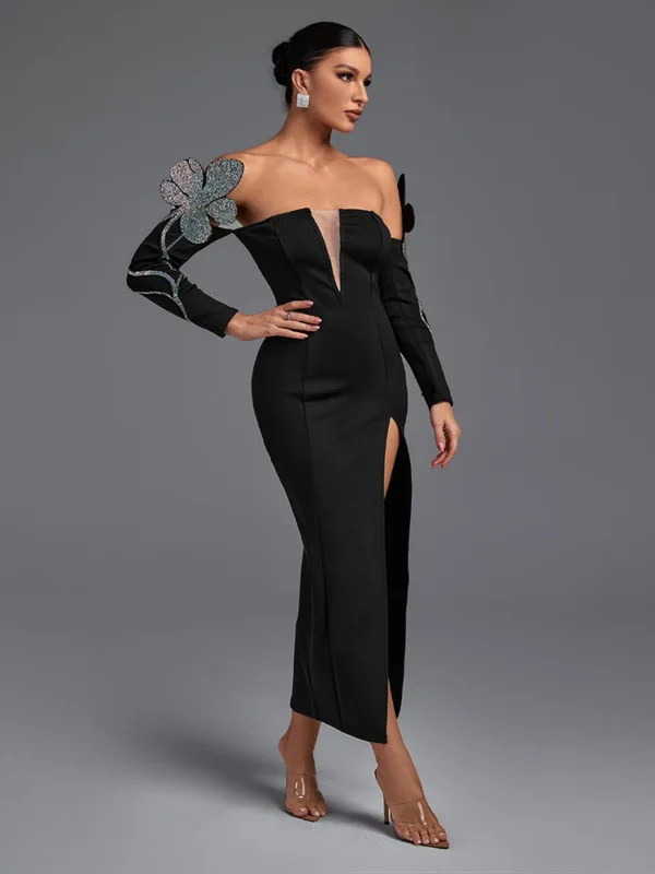 Doula Butterfly Sleeve Luxury Dress