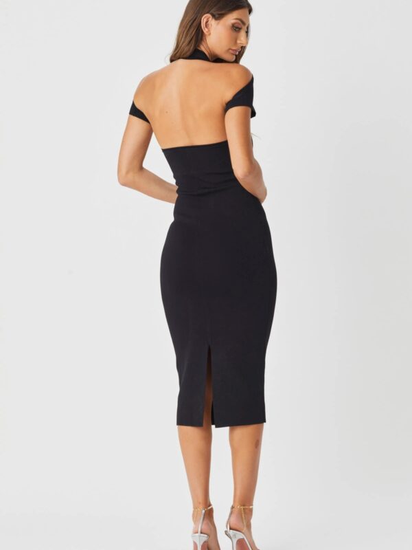 Halter Cut Out Midi Bandage Dress Black 3